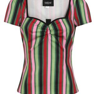 Collectif Mimi striped mountain top, size UK 14/US L